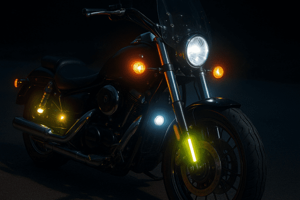 Motocykl nocą – oświetlenie i akcesoria poprawiające widoczność