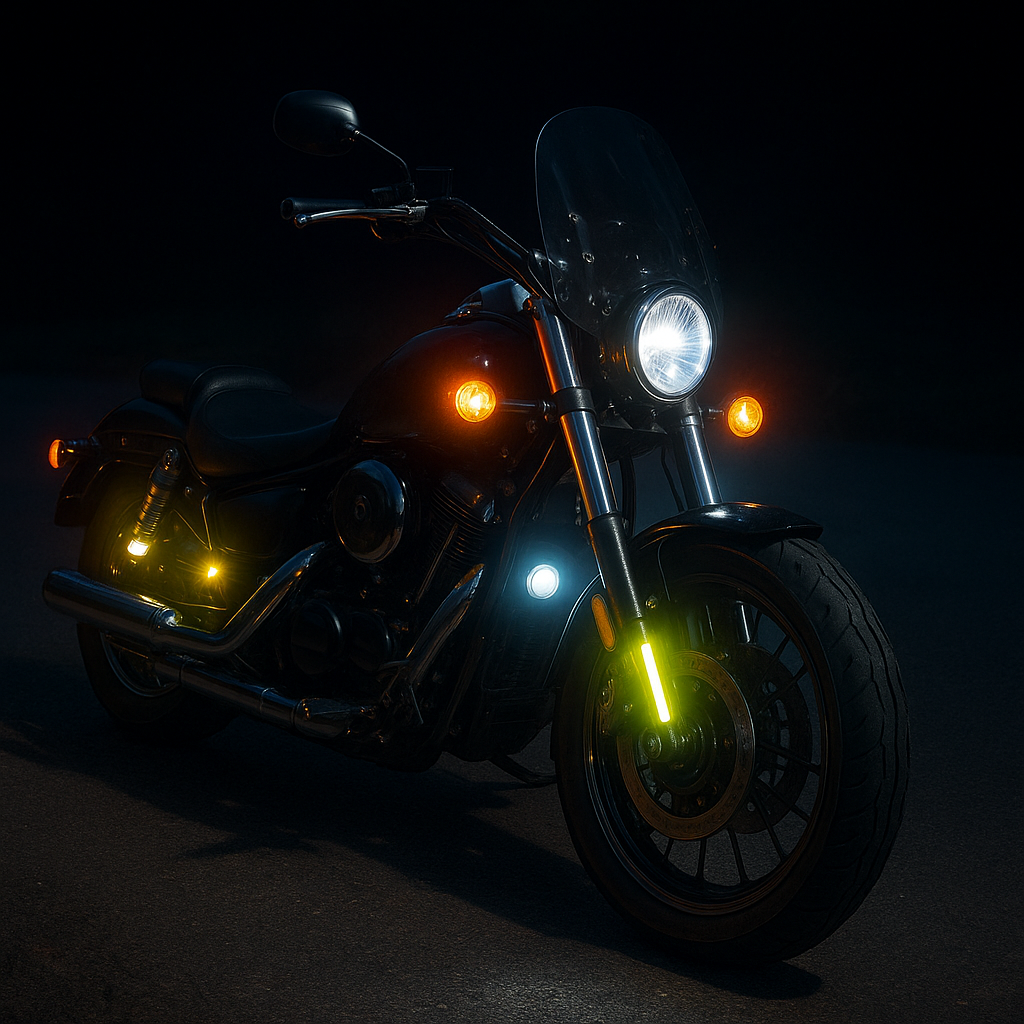 Motocykl nocą – oświetlenie i akcesoria poprawiające widoczność