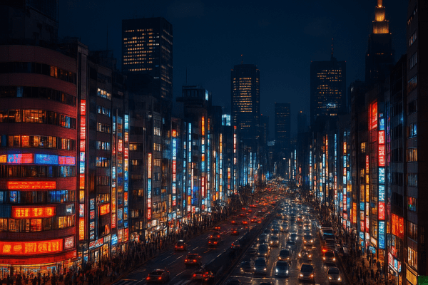 Miasta na świecie tętniące życiem w nocy