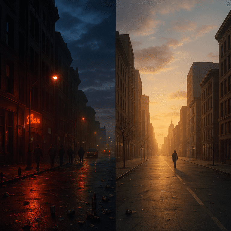 Zmierzch i świt – jak miasto budzi się po imprezie