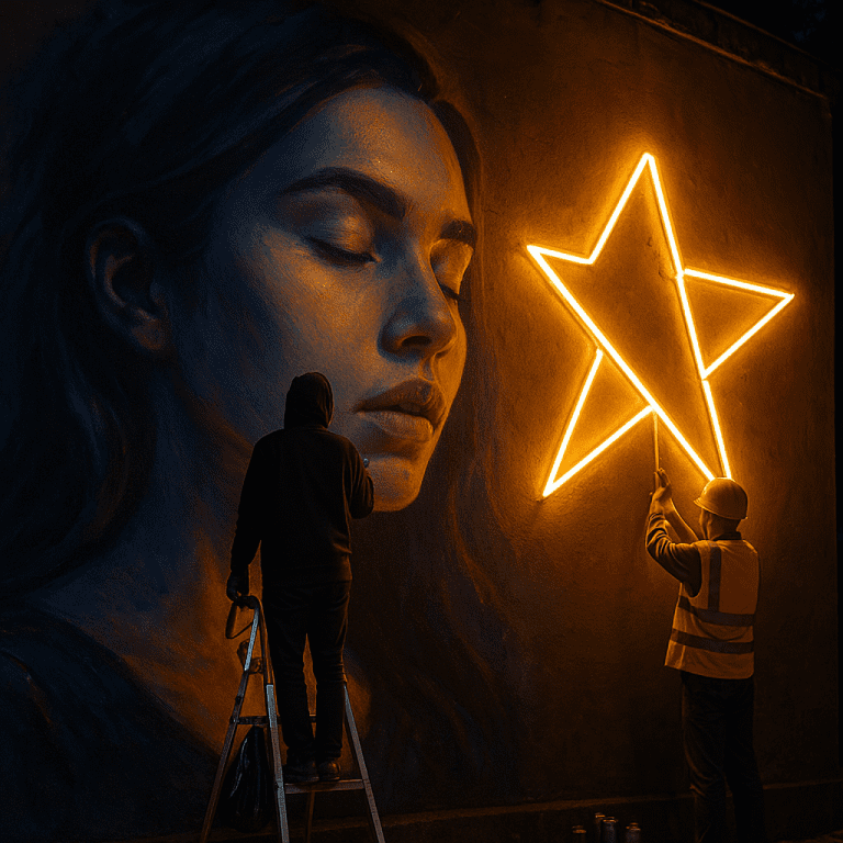 Jak powstają nocne murale i instalacje świetlne